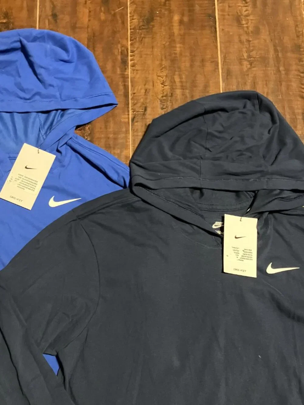 2 NWT Men's Nike Dri-FIT Fitness Long Sleeve Hooded Shirt - Small